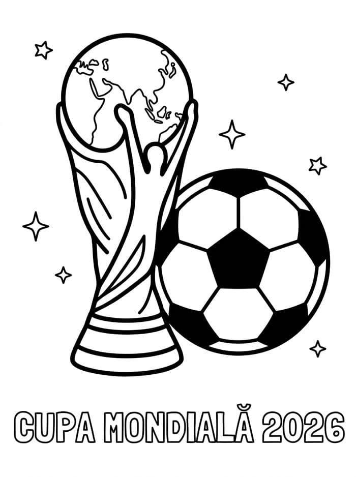Fise de colorat cu Cupa Mondială 2026 de tipărit