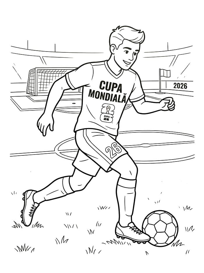 Fise de colorat cu Cupa Mondială 2026 extraordinară