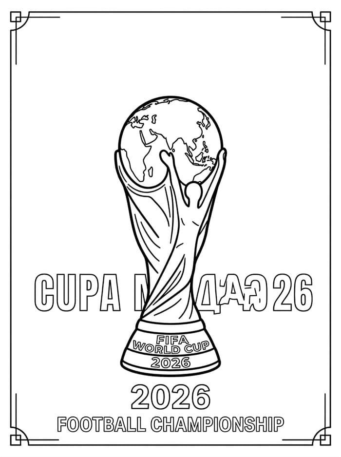 Planse de colorat cu Cupa Mondială 2026