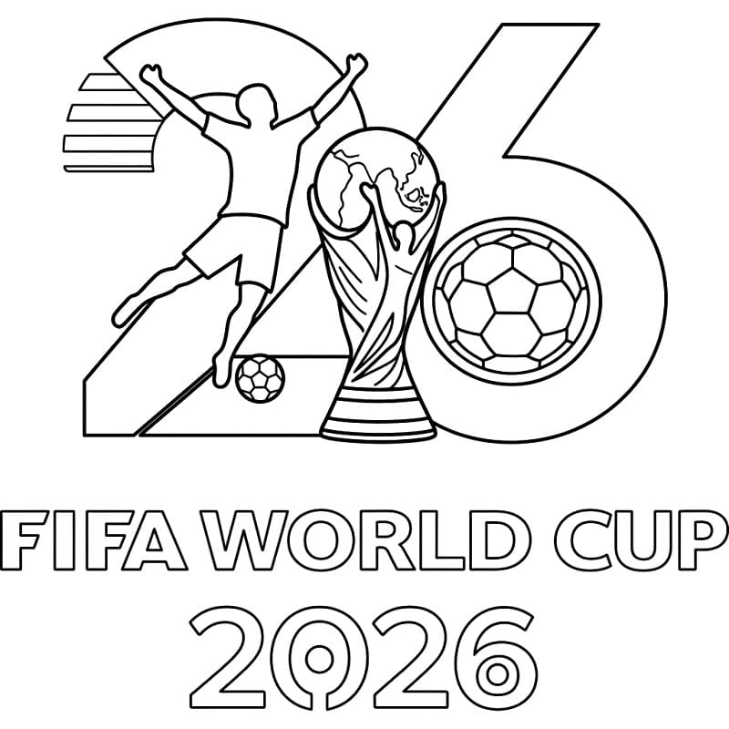 Fise de colorat cu Cupa Mondială 2026 imprimabilă pentru cei mici