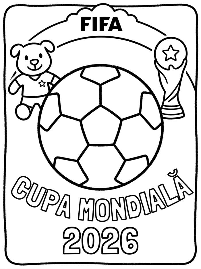 Fise de colorat cu Cupa Mondială 2026 pentru tipărire