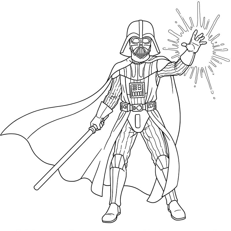 Fise de colorat cu Darth Vader Star Wars