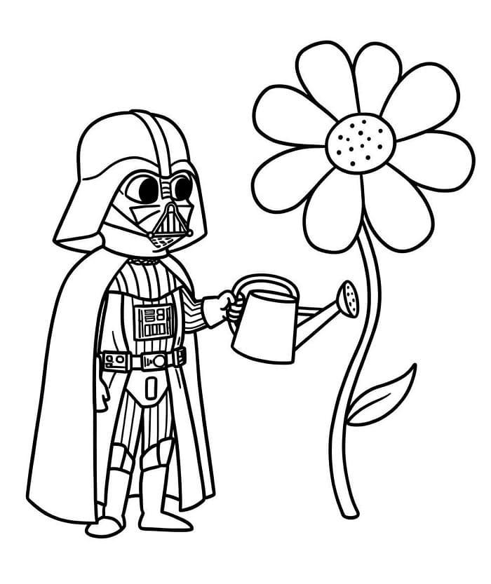 Fise de colorat cu Darth Vader cool