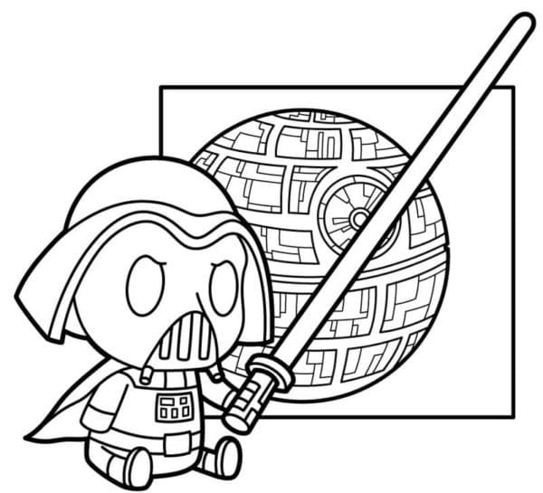 Fise de colorat cu Darth Vader gratuit pentru copii