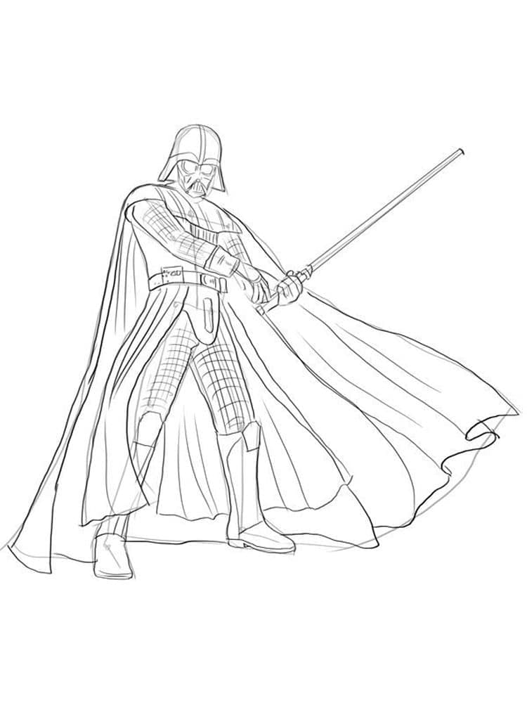 Fise de colorat cu Darth Vader imprimabil pentru cei mici