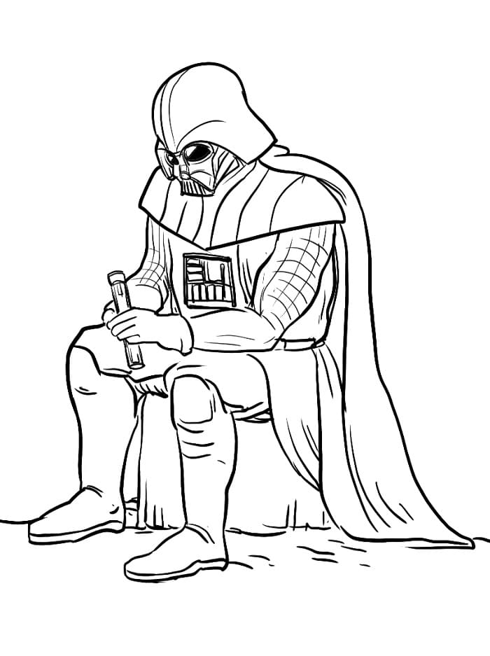 Fise de colorat cu Darth Vader imprimabil pentru copii