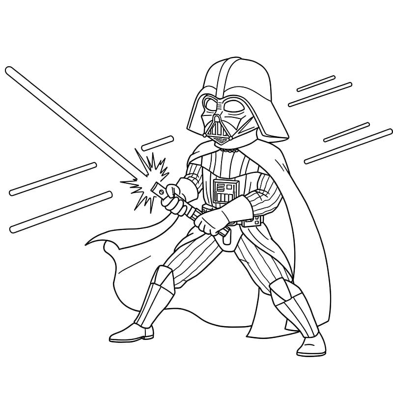 Fise de colorat cu Darth Vader în Star Wars