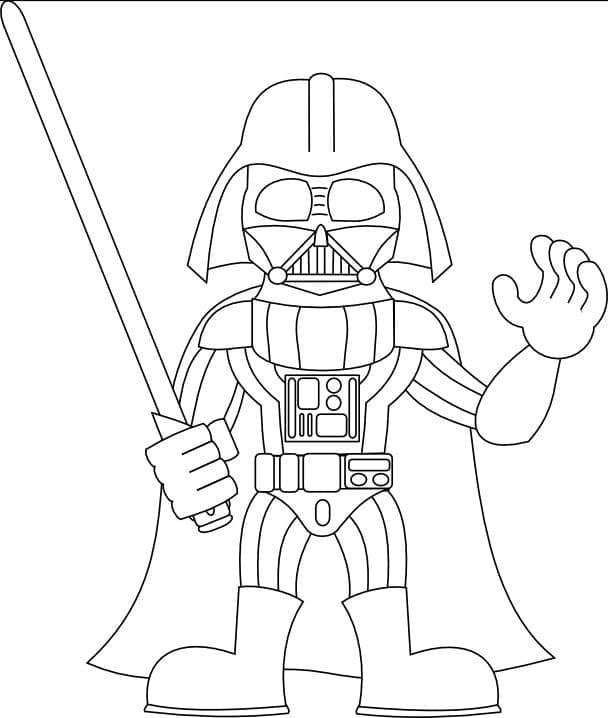 Fise de colorat cu Darth Vader pentru copii de 2 ani