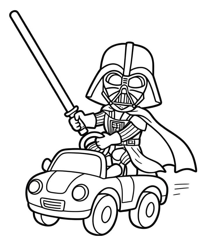 Fise de colorat cu Darth Vader pentru imprimare