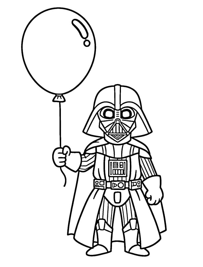Fise de colorat cu Darth Vader simplu