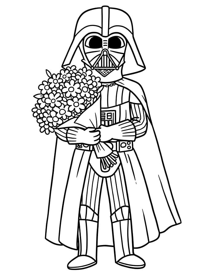 Fise de colorat cu Darth Vader ușor