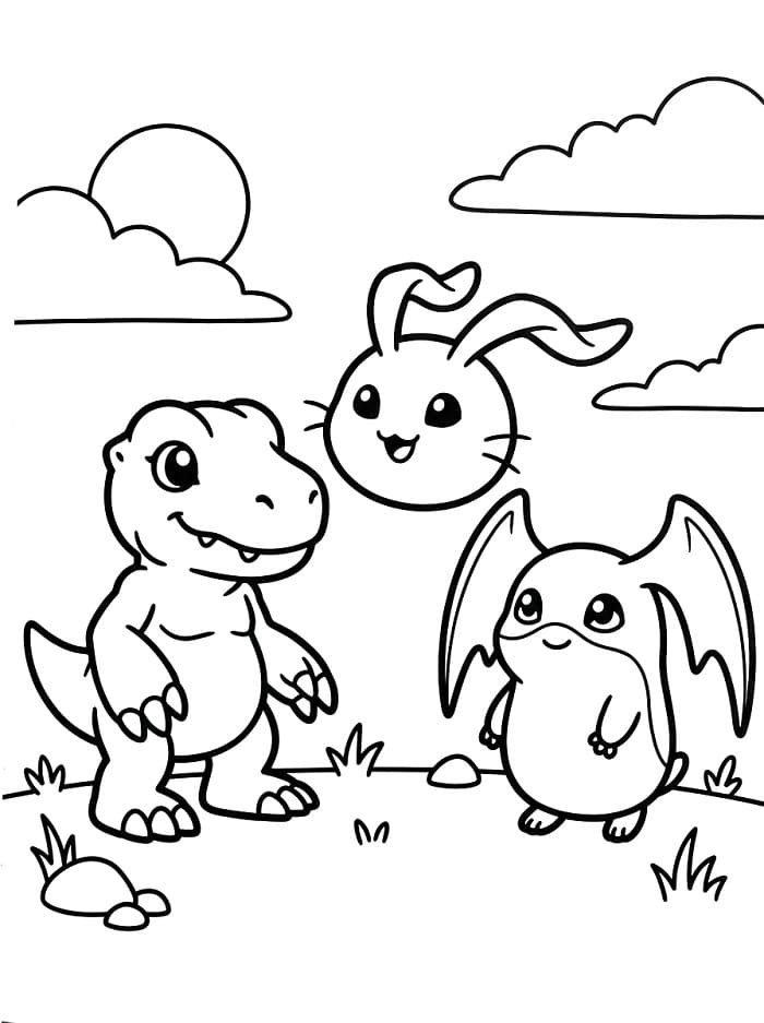 Planse de colorat cu Digimon