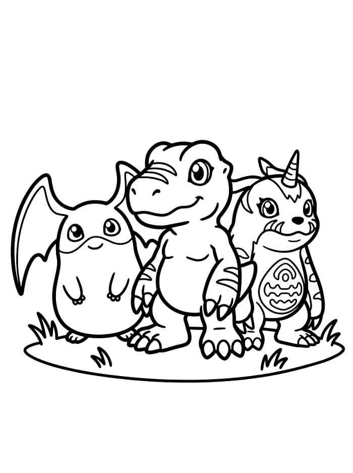Fise de colorat cu Digimon drăguț