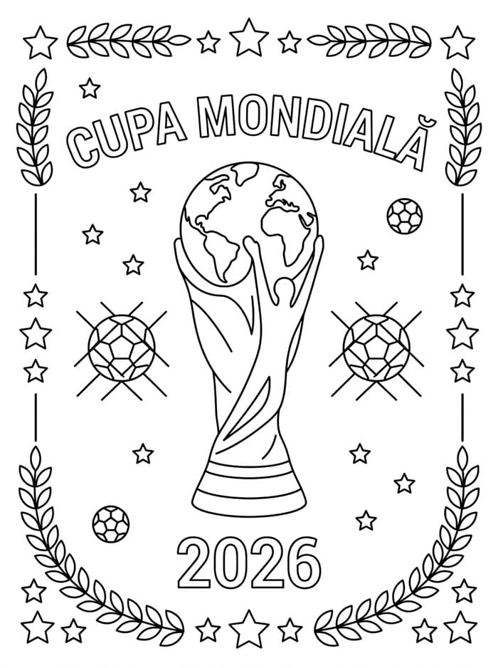Fise de colorat cu Fotbal Cupa Mondială 2026