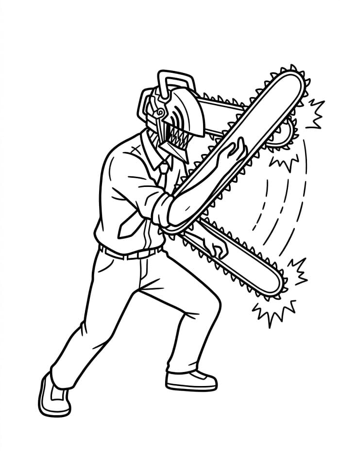 Fise de colorat cu Imagine Chainsaw Man
