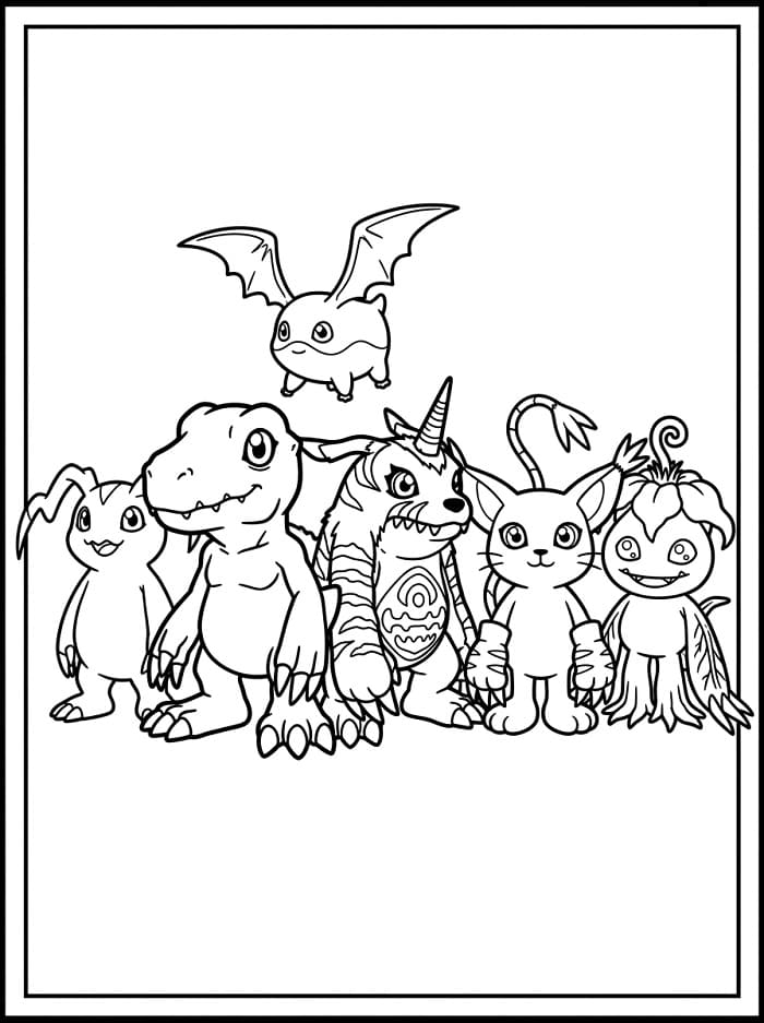 Fise de colorat cu Imagine Digimon pentru imprimare