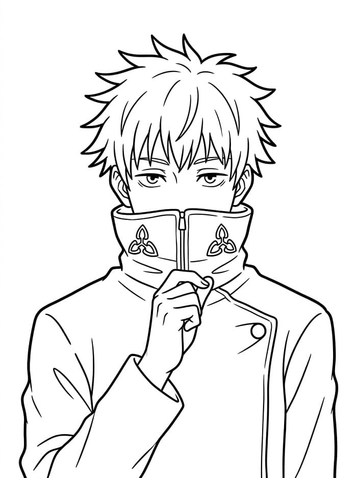 Fise de colorat cu Imagine Jujutsu Kaisen gratis