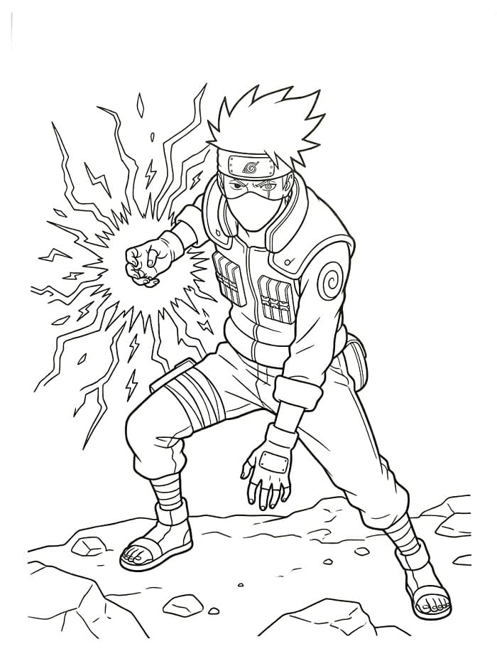 Fise de colorat cu Imagine Kakashi pentru imprimare