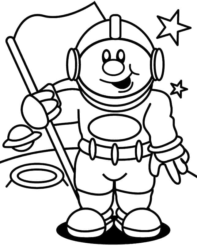 Fise de colorat cu Imagine astronaut gratis