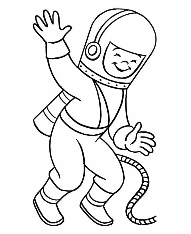 Fise de colorat cu Imagine astronaut pentru imprimare