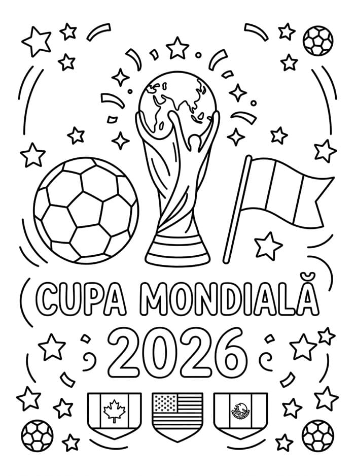 Fise de colorat cu Imagine gratuită Cupa Mondială 2026