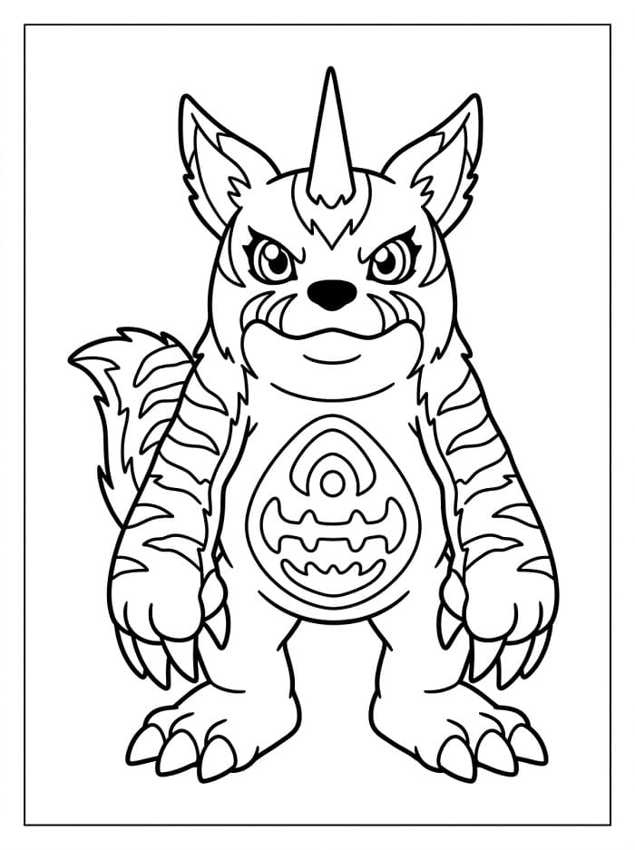 Fise de colorat cu Imagine gratuită Digimon