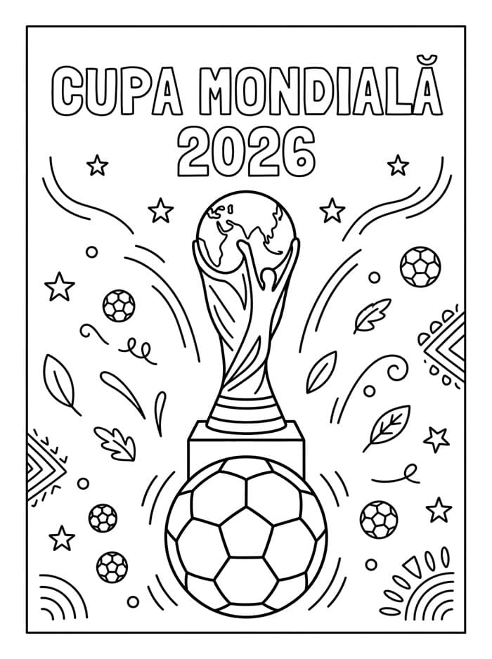 Fise de colorat cu Imagine imprimabilă Cupa Mondială 2026