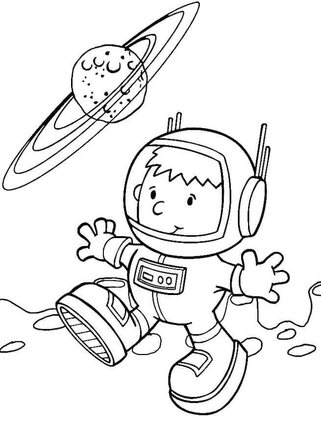 Fise de colorat cu Imagine imprimabilă cu astronaut