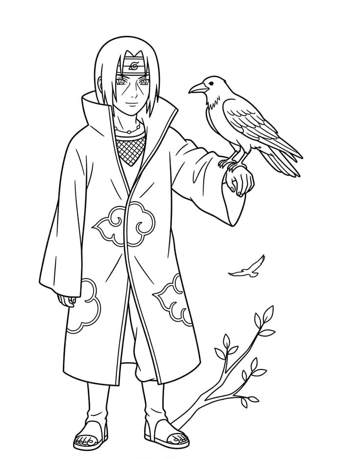 Fise de colorat cu Itachi din Naruto