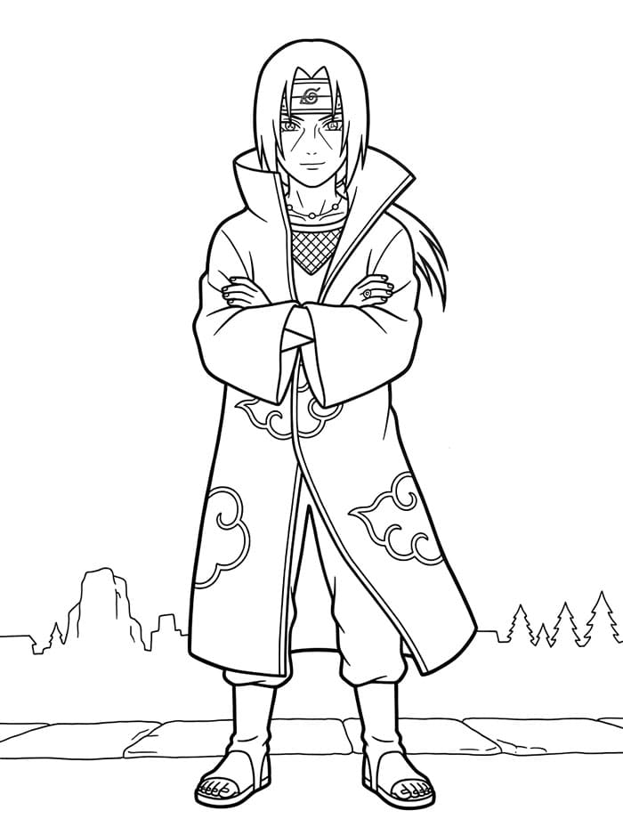 Planse de colorat cu Itachi Uchiha