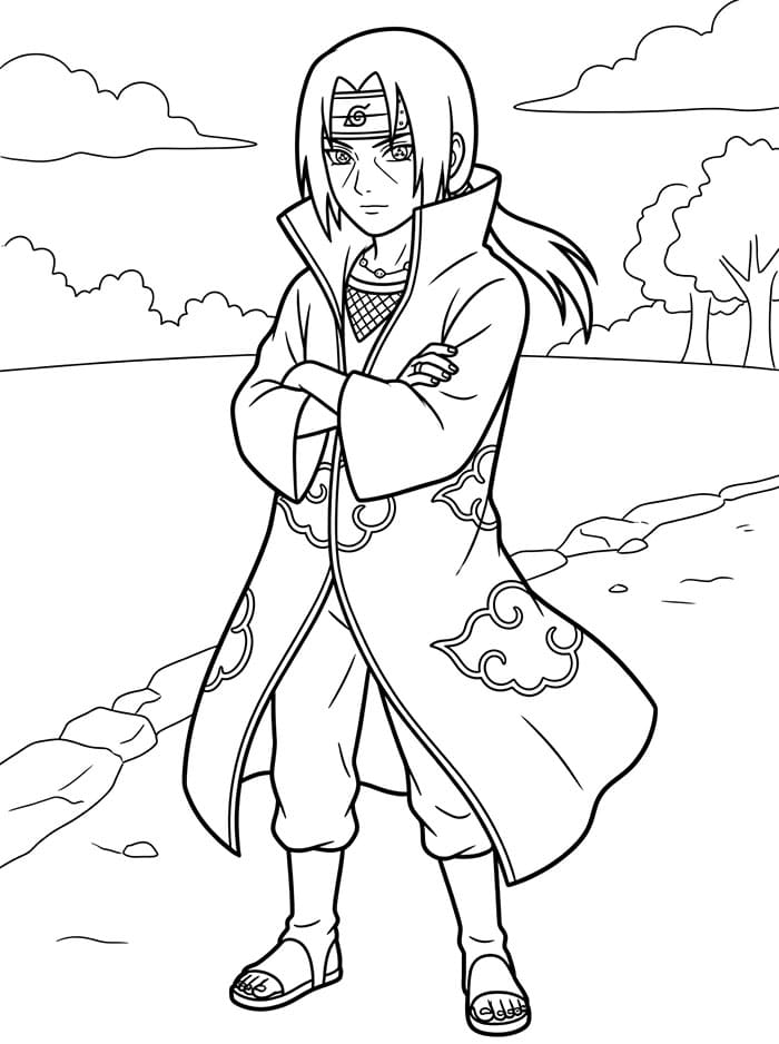 Fise de colorat cu Itachi frumos