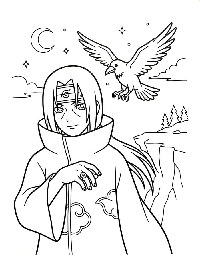 Fise de colorat cu Itachi gratuit
