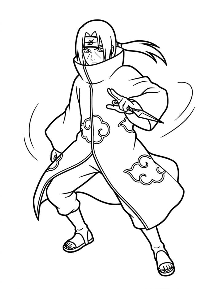 Fise de colorat cu Itachi imprimabil gratis