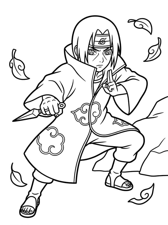 Fise de colorat cu Itachi imprimabil