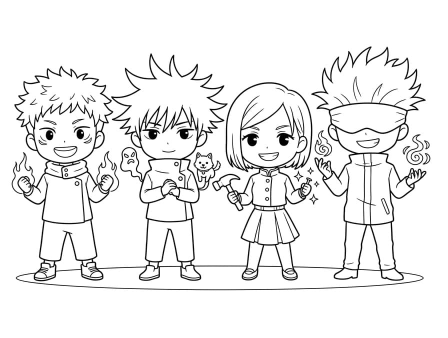 Planse de colorat cu Jujutsu Kaisen