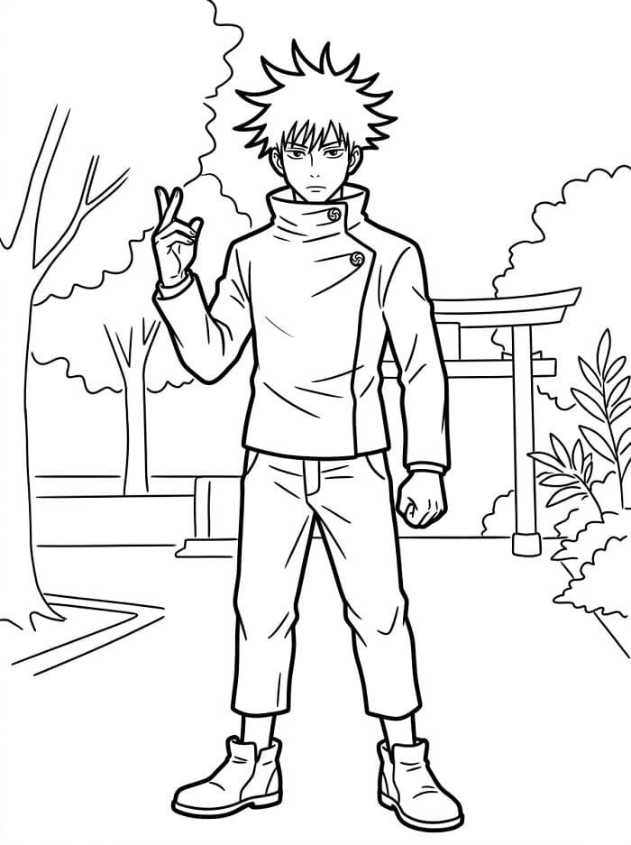 Fise de colorat cu Jujutsu Kaisen gratis