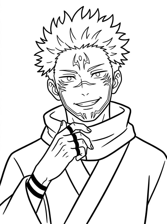 Fise de colorat cu Jujutsu Kaisen imprimabil