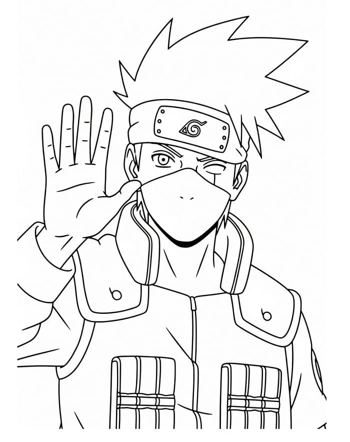 Fise de colorat cu Kakashi din Naruto