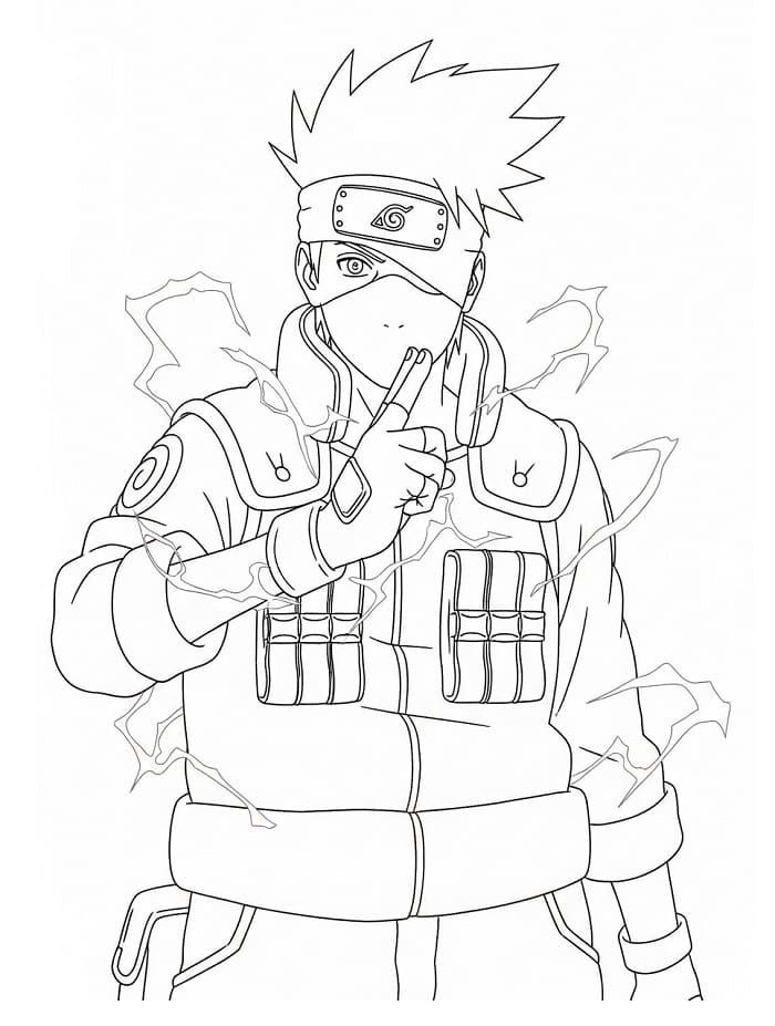 Fise de colorat cu Kakashi gratis