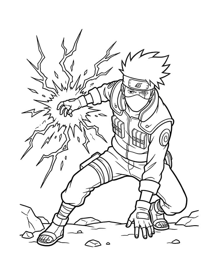 Fise de colorat cu Kakashi gratuit pentru copii