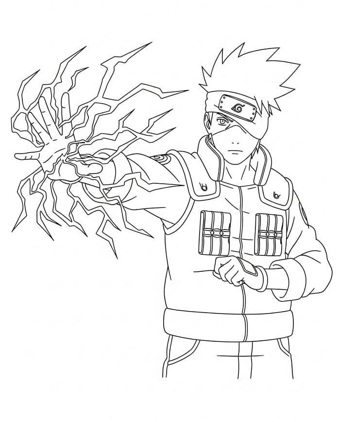 Fise de colorat cu Kakashi în Naruto