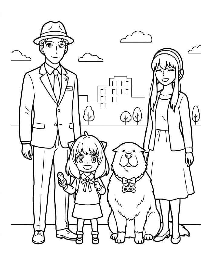 Fise de colorat cu Kawaii Spy x Family