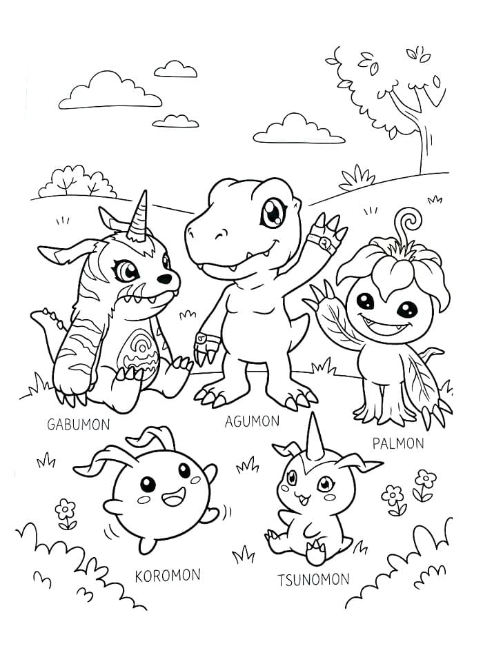 Fise de colorat cu Personaj din Digimon