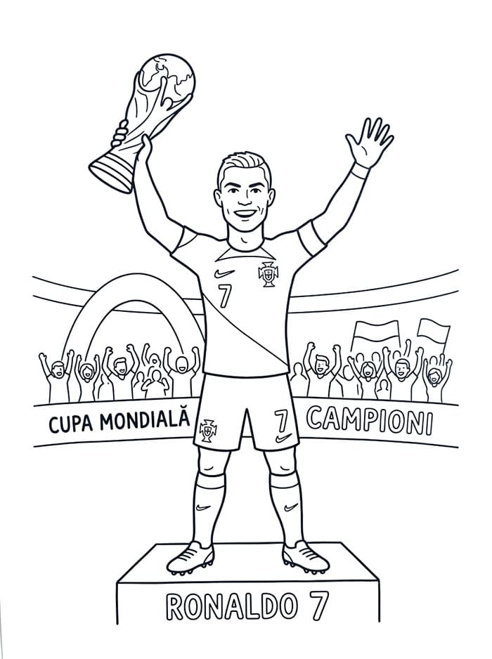Fise de colorat cu Ronaldo Cupa Mondială 2026