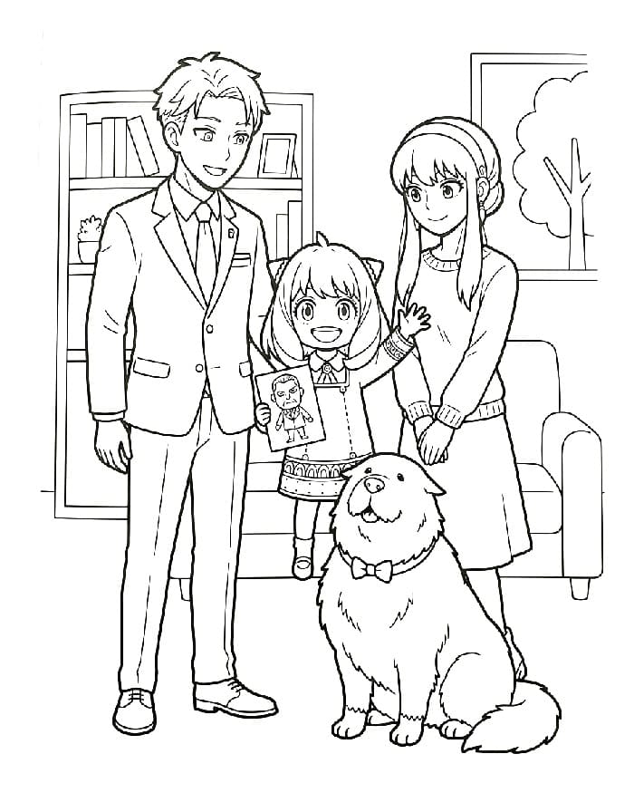 Fise de colorat cu Spy x Family animat