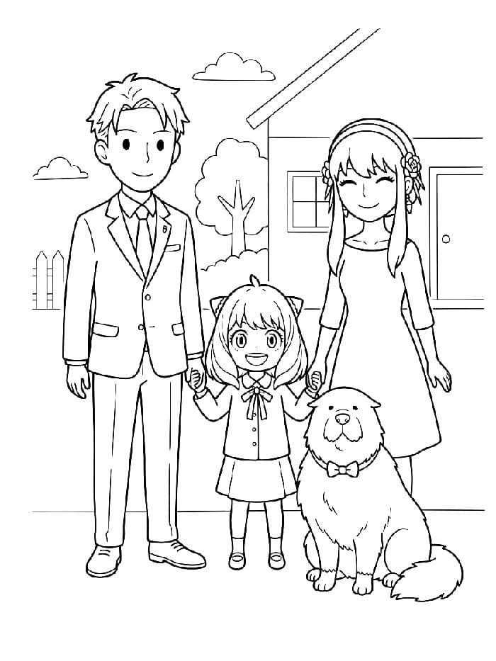 Fise de colorat cu Spy x Family desen animat