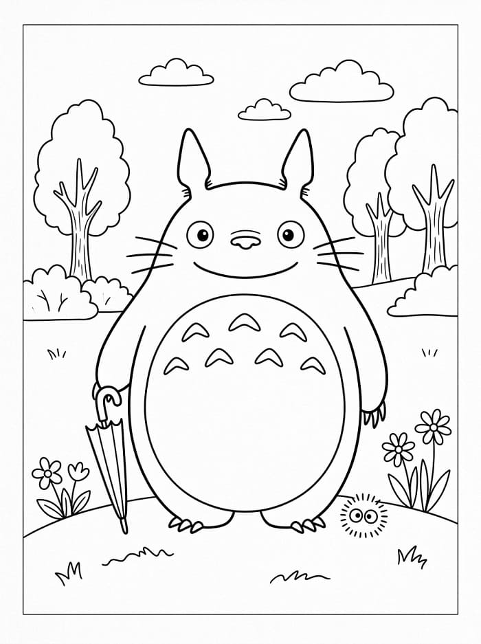 Fise de colorat cu Totoro gratuit