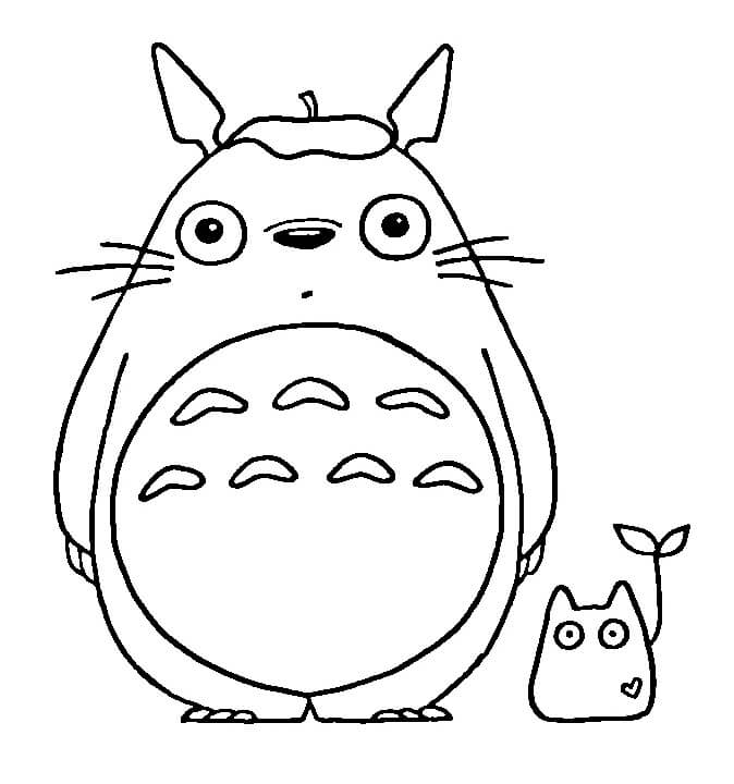 Fise de colorat cu Totoro imprimabil gratuit