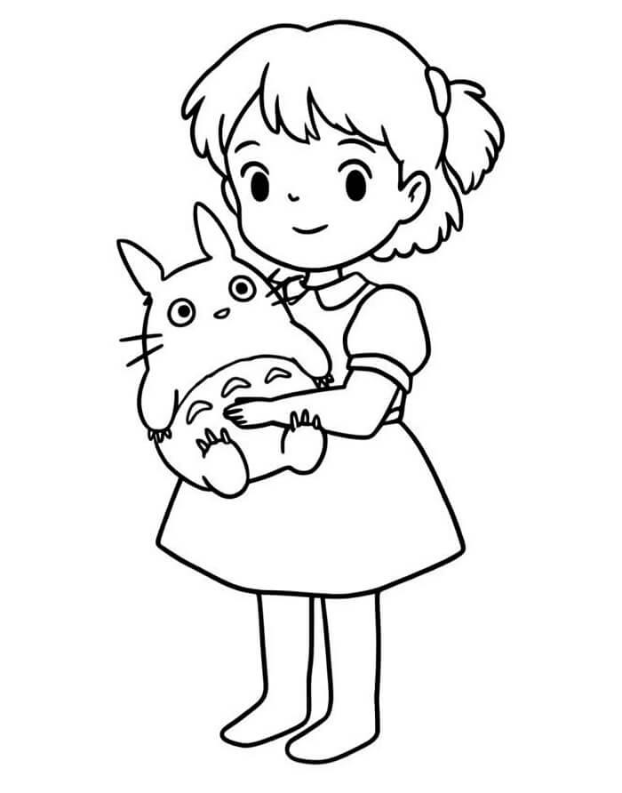 Fise de colorat cu Totoro imprimabil pentru copii
