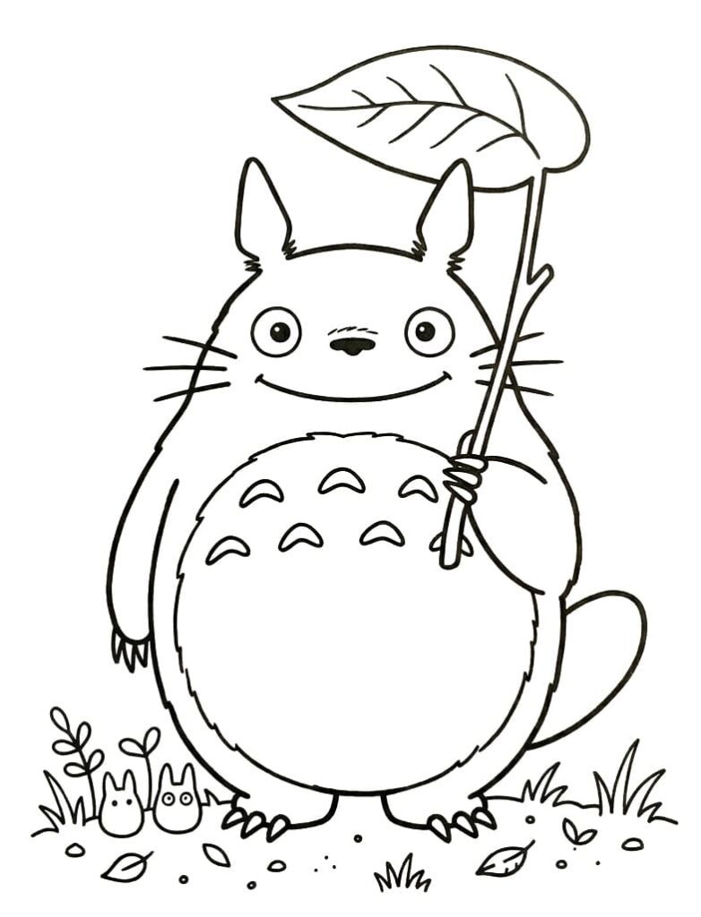 Fise de Colorat cu Totoro minunat